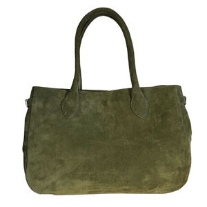 NEW Reformation Oversized Patrizia $598 Green Leccio Suede Tote Travel Bag